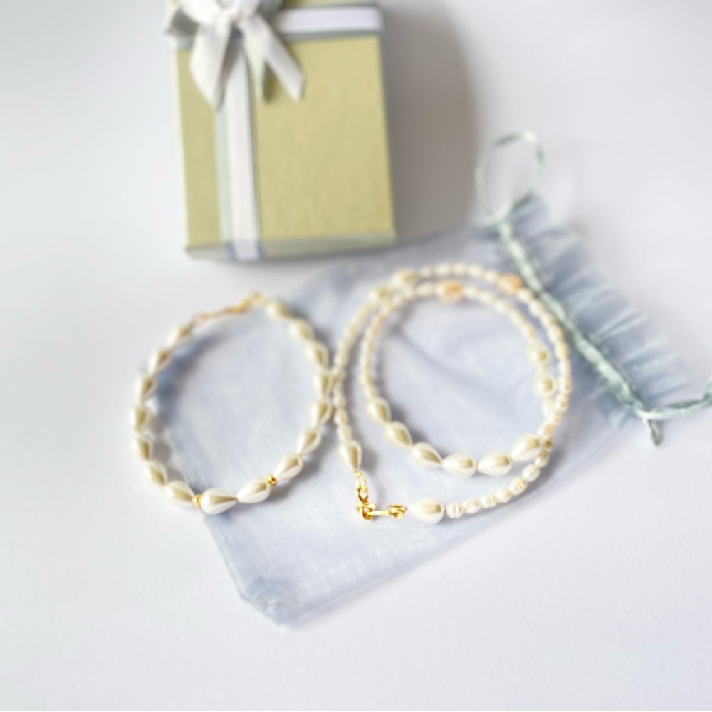 (Sold out)Gold filled Pearl bracelet, Handmade gemstone bracelet, 7.5" size. - Picture 9 of 9